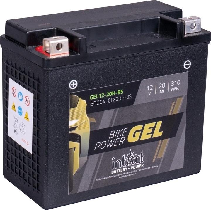 Actual product image Intact GEL12-20H-BS Bike-Power GEL 20Ah Motorcycle Battery (DIN 82004) YTX20H-BS (12 V, 20 Ah, 310 A)