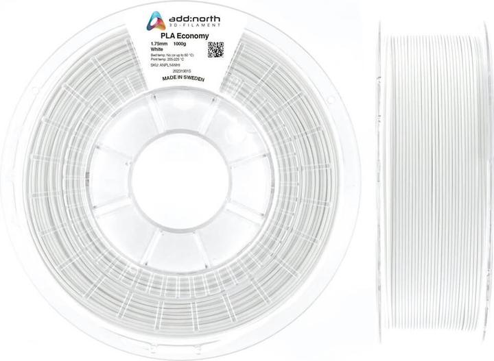 Produktbild Add North ADDNORTH PLA Economy 1000g Weiss (PLA, 1.75 mm, Weiss)