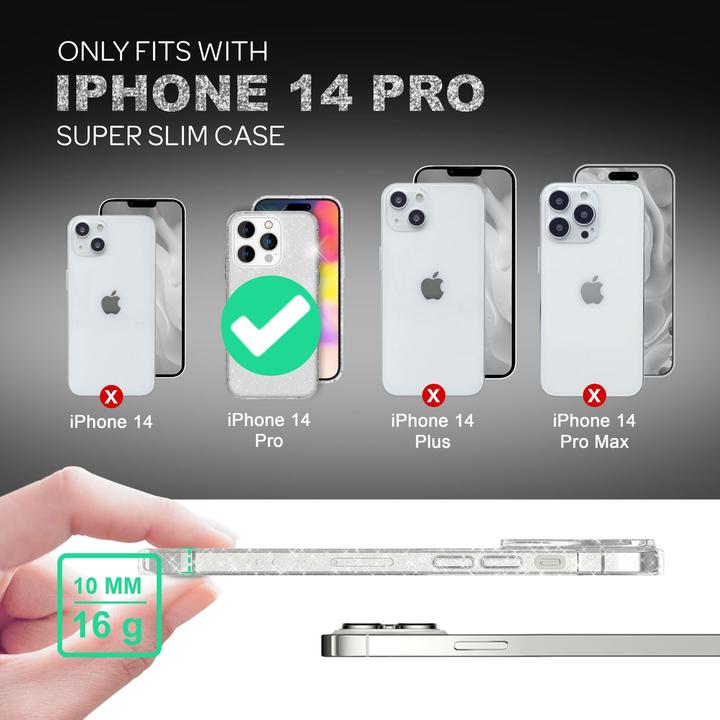 Produktbild Nalia Klare Glitzer Silikon Hülle (Apple iPhone 14 Pro)