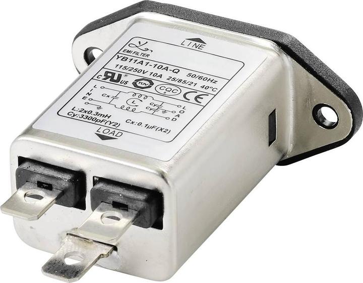 Image du produit Tru Components TC-10101440 Filtre secteur avec prise pour appareil froid 250 V/AC 10 A 0,3 mH