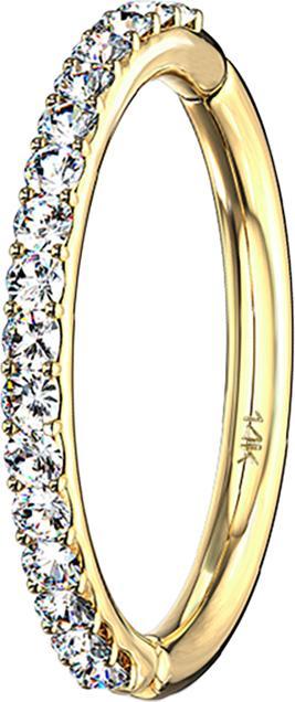 Produktbild Star Piercing Micro Segmentring klappbar 14k gold seitlich Kristall silber (ohne Messing, 14k Gold)