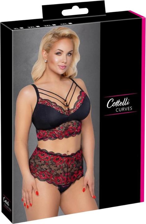 Produktbild Cottelli Collection BH und Slip schwarz/rot 2XL (XXL)