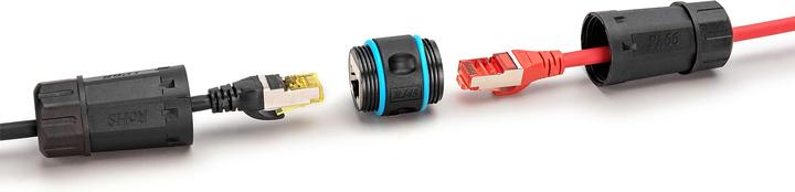 Produktbild Digitus CAT 6A Aussenanschluss, Schutzart IP68 RJ45 zu RJ45 Verbindung (Netzwerk Kupplung)