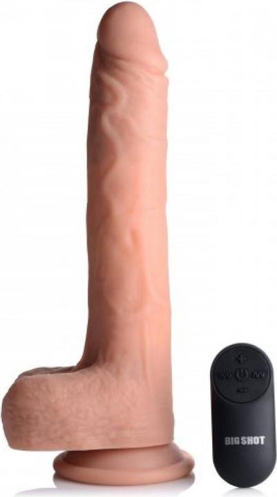 Actual product image Curve Toys Vibrating and shocking XLDildo with suction cup and testicles Beige