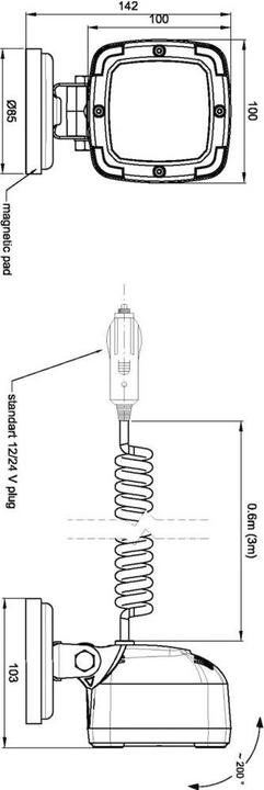 Actual product image Fristom LED worklight magnetic base (1300 lm)