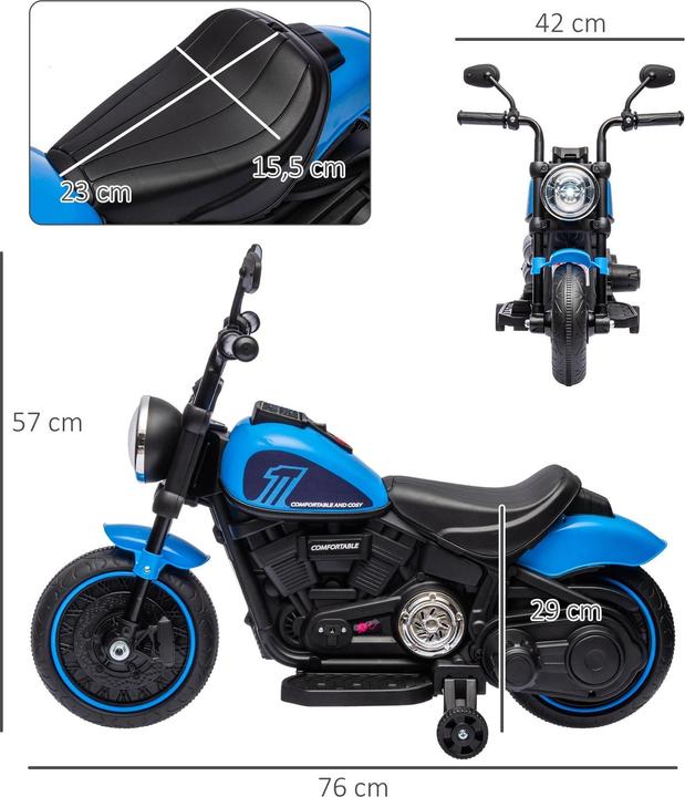 Produktbild Swisshandel24 Kinderelektro-Motorrad, 2 abnehmbare Stützräder, 1,5-3 km/h, für 1,5-3 Jahre Kinder (6 V)