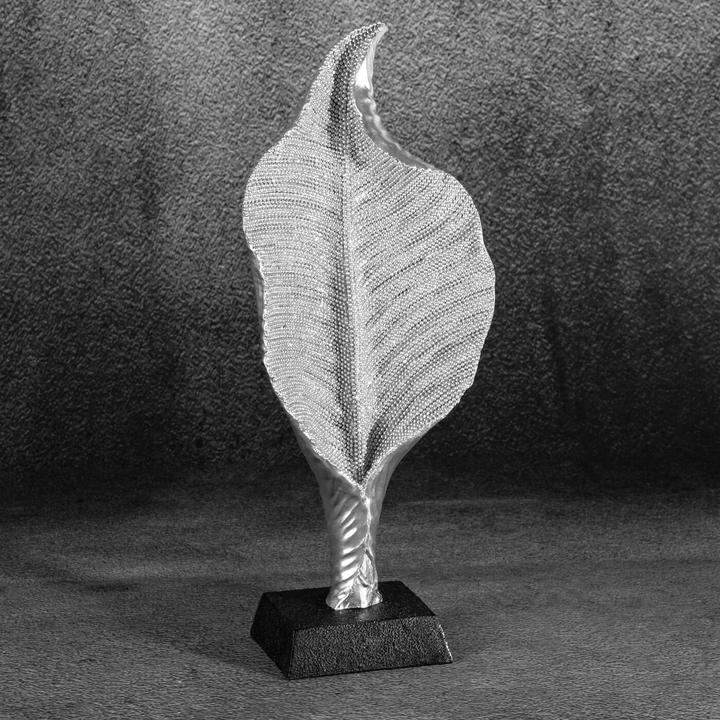 Produktbild Eurofirany Spathiphyllum - ELDO Dekofigur mit feinem Strukturmuster, Silber 14 x 8 x 34 cm