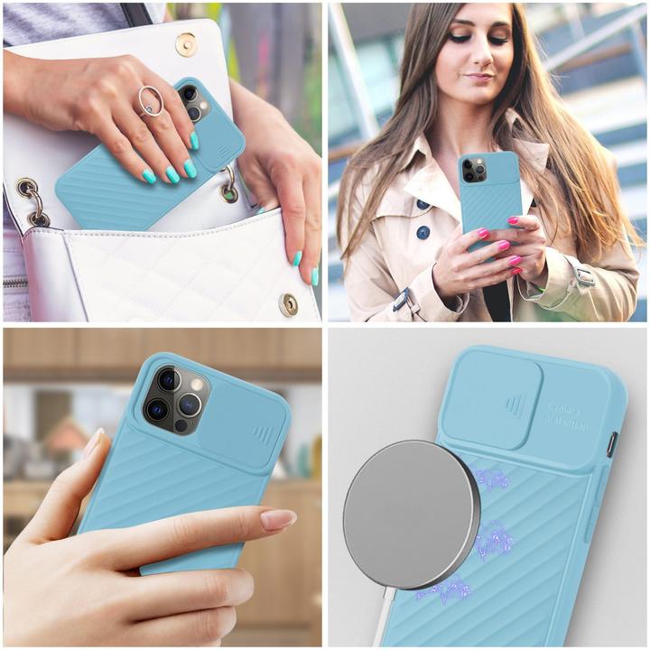 Immagine prodotto Cadorabo Cover in TPU con protezione della fotocamera (Apple iPhone 12, Realme 12 Pro+)