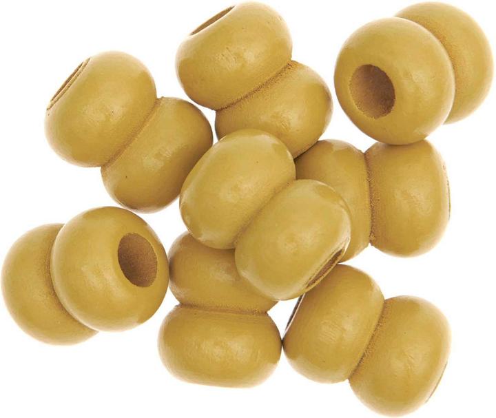 Actual product image Rico Design Wooden beads macramé yellow, 8 pieces