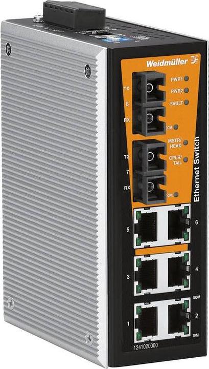 Produktbild Weidmüller Switch Hutschiene 5x10/100Mbps 1241020000 (6 Ports)