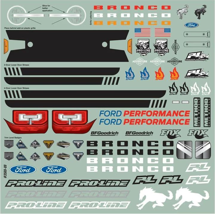 Productafbeelding Proline Carrosserie Ford Bronco 2021 2-Deurs onbeschilderd, 1:10