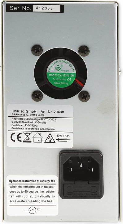 Image du produit Chilitec Alimentation réglable de laboratoire CTL-3003, 0...30 V / 0...3 A, LCD