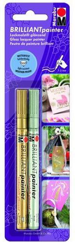 Produktbild Marabu Lackmalstift BRILLIANT painter (Silber, Gold, 2 mm, 2 x)