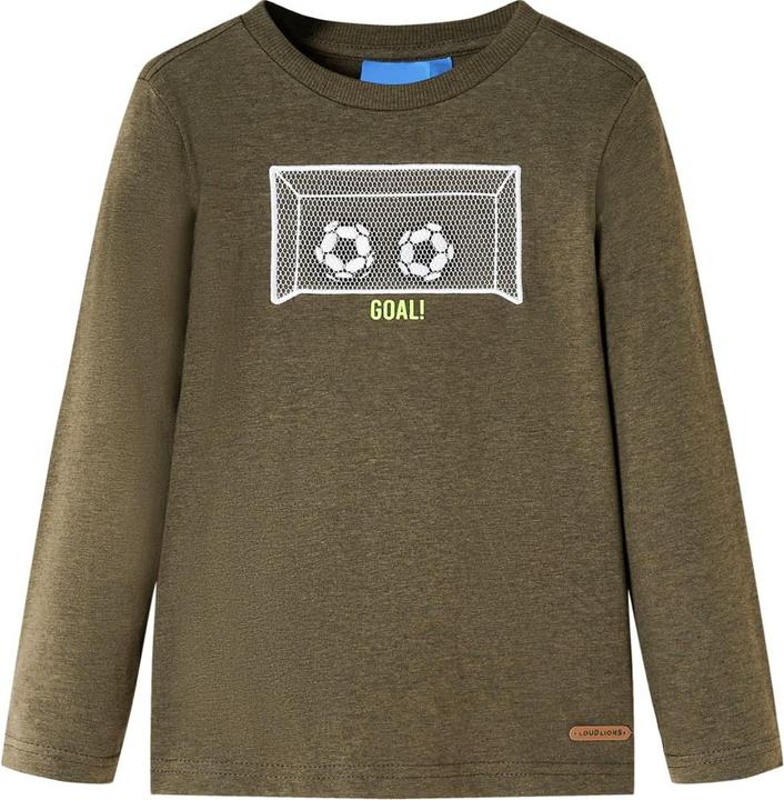 Produktbild VidaXL Kinder-Langarmshirt Khaki Melange 128,Material: 80 (128)