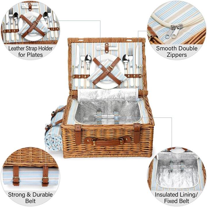 Produktbild HappyPicnic Picknickkorb-Set mit Kühlfach für 2 Personen