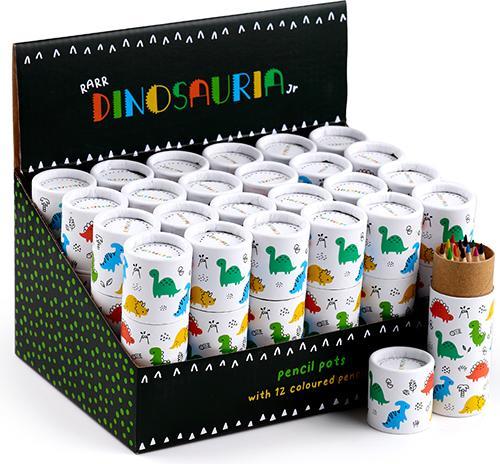 Immagine prodotto Puckator Portamatite Dinosauria con 12 pastelli