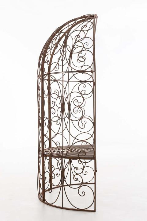 Swisshandel24 Demi-pavillon Rosie avec banc, brun antique (58 cm, 120 cm)