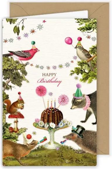 Image du produit Quire Carte d'anniversaire Joyeux anniversaire Animaux de la forêt