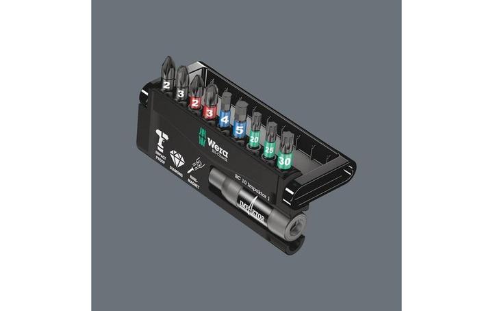 Produktbild Wera Bit-Check 10 Impaktor 1 (PH, Sechskant, TORX® BO, PZ, 1/4 in Aussensechskant)