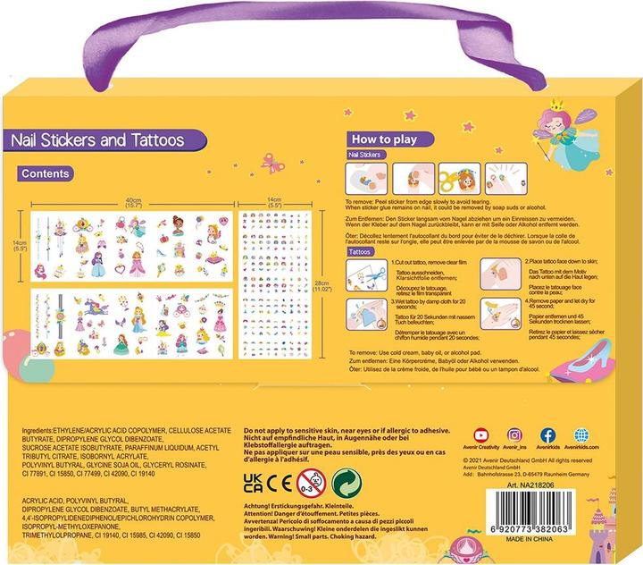 Actual product image Avenir Nail stickers tattoos princess