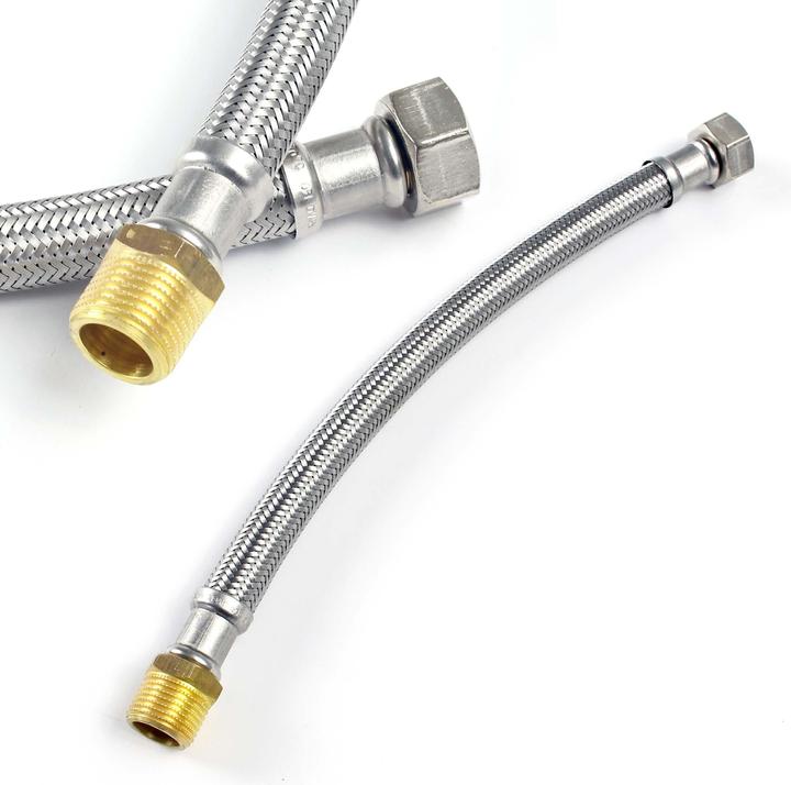 Produktbild XPOtool Flexschlauch 300mm DN8 Panzerschlauch 3/4"  AG 26,44mm 3/8"  ÜM 14,95mm