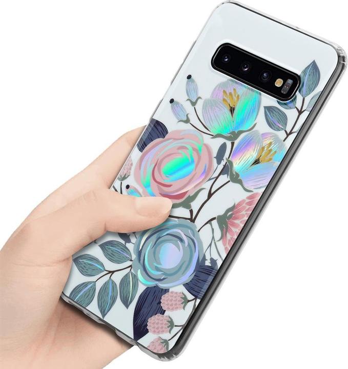 Produktbild Cadorabo IMD TPU Bunte Blumen & Blätter Cover (Samsung Galaxy S10)