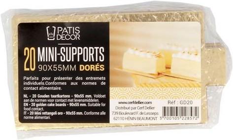 Produktbild Patisdécor Support à pâtisserie - Mini rectangle doré (20pcs) (20 x)