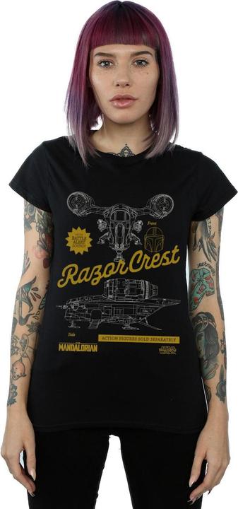 Actual product image Star Wars Womens/Ladies The Mandalorian The Razor Crest Cotton T-Shirt (L)