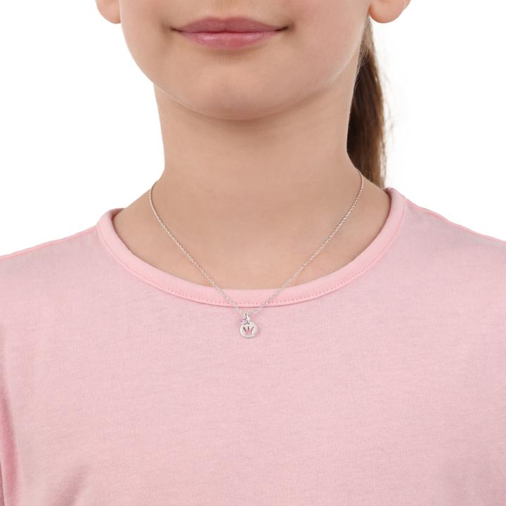 Actual product image Prinzessin Lillifee Necklace for girls, 925 Sterling silver, zirconia synth. | crown (Silver 925)