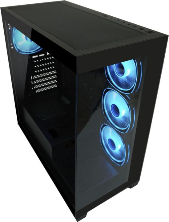 Image du produit LC-Power Boîtier MidiTower 715B black USB3.2/Audio,sans alimentation,SEAMLESS X (mATX, Mini-ITX, ATX)