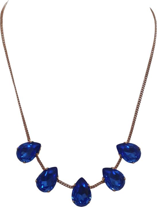 Actual product image L'Officiel Collana rosa con gocce cristallo blu