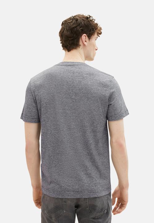 Produktbild Tom Tailor T-Shirt Gestreiftes Kurzarmshirt mit Rundhalsausschnitt und Foto-Print (XL)