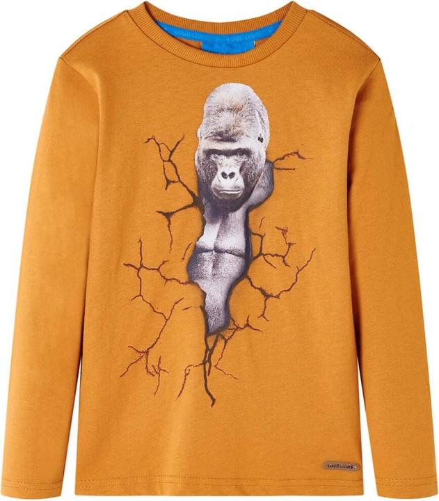 Image du produit VidaXL T-shirt manches longues enfant ocre foncé 140,Matière : 100 (140)