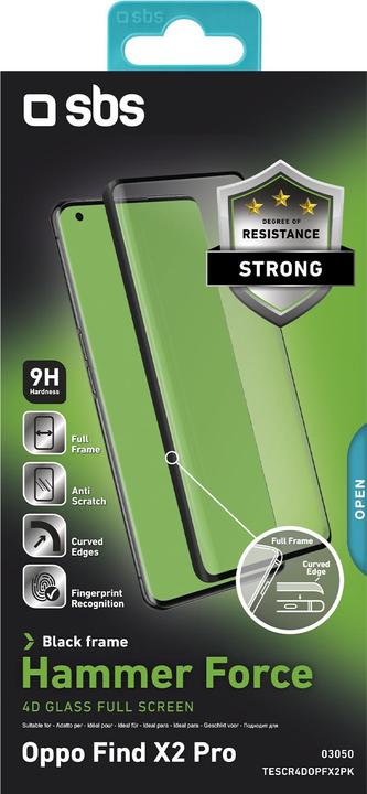 Actual product image SBS 4D Full Glass screen protector for Oppo Find X2/X2 Pro (1 Piece, Oppo Find X2 Pro, Oppo Find X2)