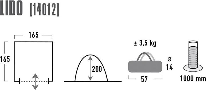 Actual product image High Peak Lido (Dome tent, 3.50 kg, 1 person)