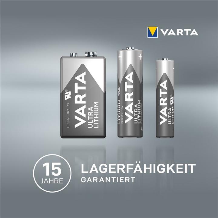 Actual product image Varta ULTRA Lithium (1 pcs., 9V Block, 1150 mAh)