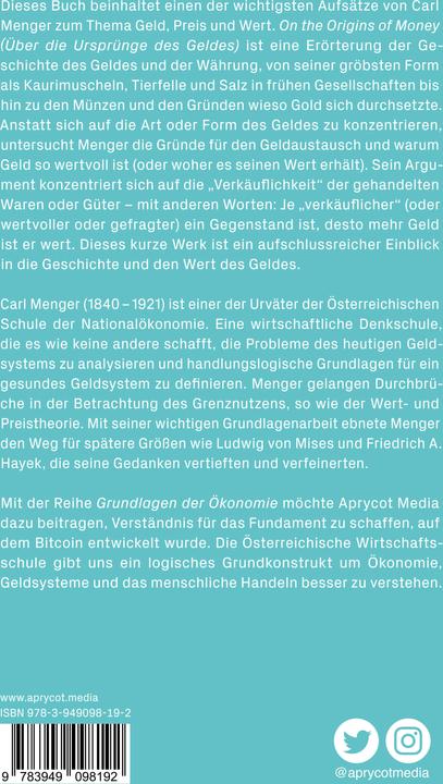 Produktbild Grundlagen der Ökonomie: Das Wesentliche von Carl Menger (Deutsch, Andreas Tank, Carl Menger, 2022)
