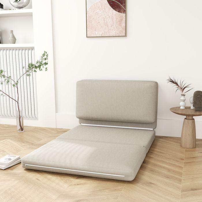 Immagine prodotto Swisshandel24 Bodensofa 3-in-1 Klappbar Schlafsofa mit Samtoptik, bis 240kg, beige