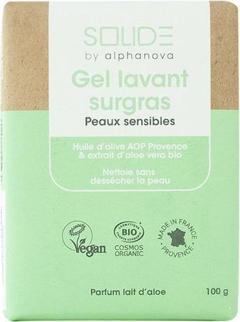 Actual product image Alphanova Solid wash gel refatting sensitive skin organic solid (Soap lotion)