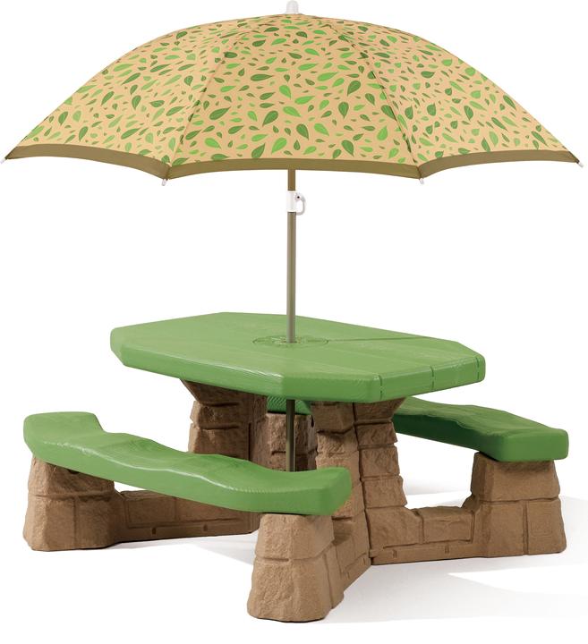 Actual product image Step2 Naturally Playful Picnic Table With Umbrella