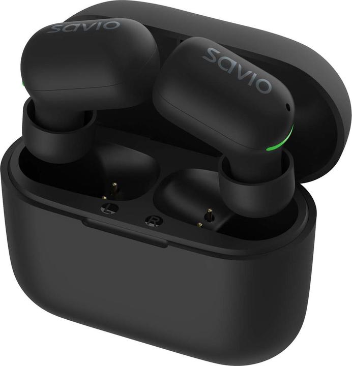 Actual product image Savio TWS-09 IPX5 Headphones & Headset Wireless In Ear Music Bluetooth Black (8 h, Wireless)