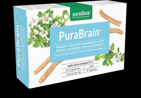 Actual product image Purasana PuraBrain 5 in 1 Vitamin Complex Vegetarian 30 Capsules - 19.1 Grams (Capsules, 19.10 g)