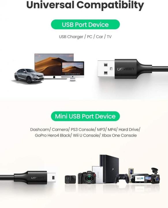 Produktbild Ugreen USB A – USB Mini-B (3 m, USB 2.0)