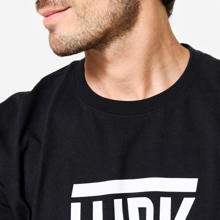 Image du produit Domyos T-shirt de fitness regular en coton homme, noir ultra (XXL)