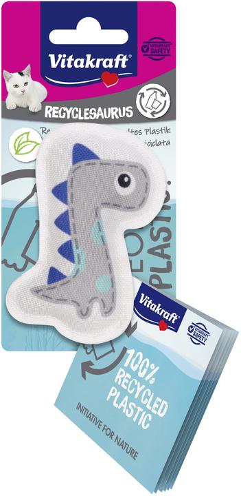 Produktbild Vitakraft Katzen-Spielzeug Dino mit Catnip, Grau (Ballspielzeug Katze)