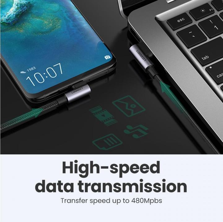 Actual product image Ugreen Right Angle USB C Quick Charging Cable (0.50 m, USB 2.0)