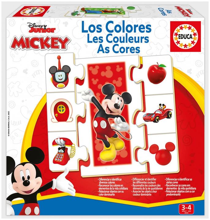 Image du produit Educa 19329 Puzzle éducatif Apprendre les couleurs avec Mickey de 3 ans et plus (Portugais, Français)