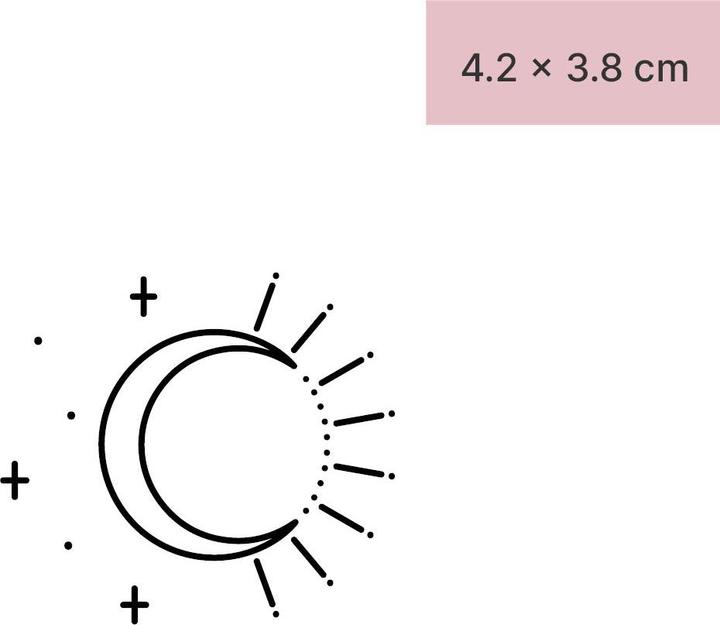 Actual product image minink Temporary tattoo - moon and sun