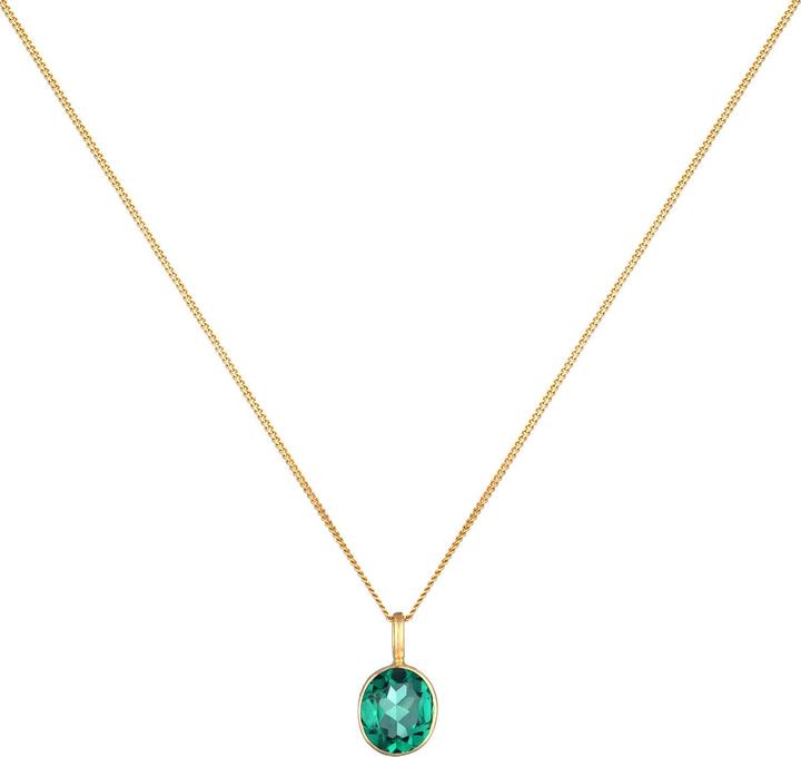Actual product image Elli Gemstone necklace (Quartz, 925 Sterling silver gold-plated, 45 cm)