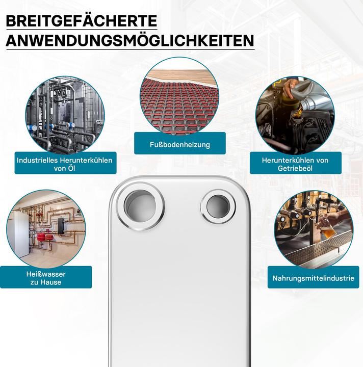 Immagine prodotto Wiltec Scambiatore di calore in acciaio inox a 50 piastre 210 kW Scambiatore di calore a piastre